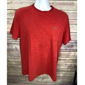Lacoste Red Croc Logo T-Shirt –Size Medium- Made in Peru –